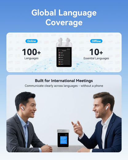 Wooask A9S AI Translator Earbuds with Screen & Offline Translation Support
